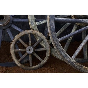 Rustic Wagon Wheels On Movie Set Cuba Print