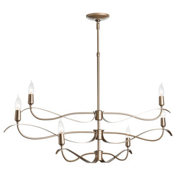 Willow 6-Light Small Chandelier, Soft Gold Finish, Standard Overall Height