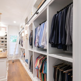 Example of a transitional closet design in Houston