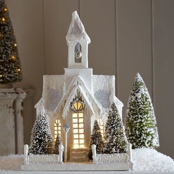 Bethany Lowe Large Ivory Church - Holiday Accents And Figurines