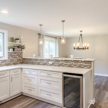 White Cabinets w/ Bar Height Peninsula