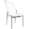 Contemporary Motion Back Side Chair (Set of 2) - Brushed Stainless Steel, White