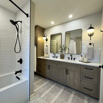 Elegant Rustic Luxe Bathroom renovation.