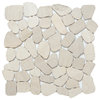 Cultura Ivory 12"x12" Pebbles Mosaic Tile, Set of 10