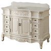 42" Morton Antique-Style Bathroom Cabinet Vanity Imperial White Marble