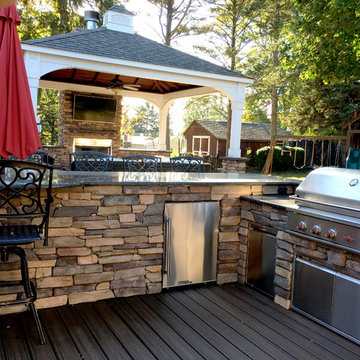 Trex Deck with Outdoor Kitchen and Pavilion