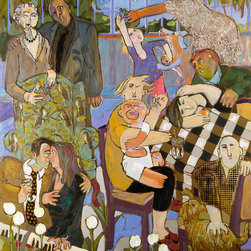 Joyce Garner "peaches" 72 x 60" oil - Paintings