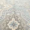 6'x9' Hand Knotted Wool Geometric Oriental Area Rug Blue, Ivory