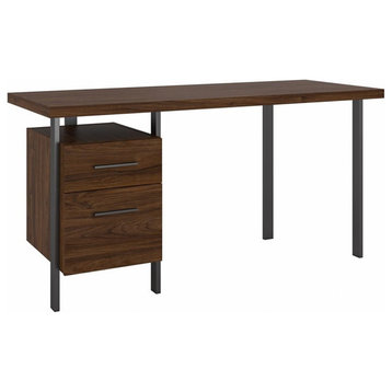 Architect 60W Writing Desk with Drawers in Modern Walnut - Engineered Wood