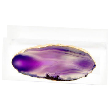 Agate Acrylic Business Card Holder, Purple