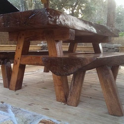 Split Oak Log Dinine Set - Products