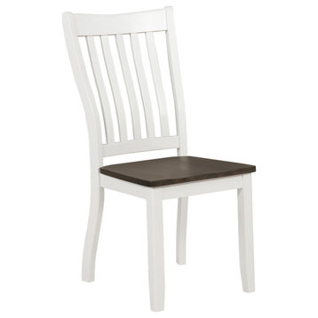 Kingman Slat Back Dining Chairs Espresso and White, Set of 2
