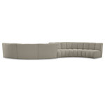 Meridian Furniture - Infinity Boucle Fabric Upholstered 6-Piece S-Shaped Modular Sectional, Brown - Mix and match this Infinity boucle fabric modular chair with other items in the Infinity collection to find the best possible seating solution for your gang. Rich taupe boucle fabric feels welcoming and soft to the skin, so you stay seated comfortably for the big game or while watching your favorite programs. Deep channel tufting adds to the longevity and durability of this modular chair while giving it texture.