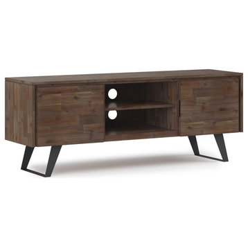 Lowry SOLID ACACIA WOOD TV Media Stand For TVs up to 70 inches, Rustic Natural Aged Brown