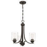 Craftmade - Craftmade Bolden 3 Light Chandelier, Flat Black - Bold clean lines and gentle curves offer an elegant feel to your home. Clear seeded glass shades compliment the graceful shapes of the Bolden collection setting the stage for a look that is luxurious and effortless.
