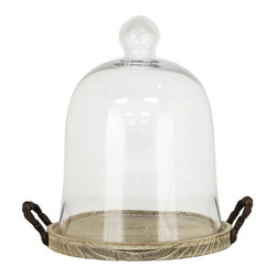Campagne 14 in. Birch, Iron And Clear Glass Decorative Dome - Decorative Accents
