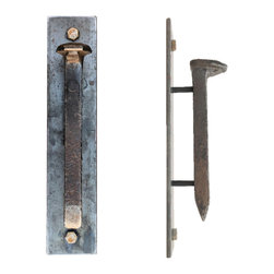 Railroadware - Railroad Spike Door & Cabinet Pull Escutcheon Plate 9 1/2" - Cabinet And Drawer Handle Pulls