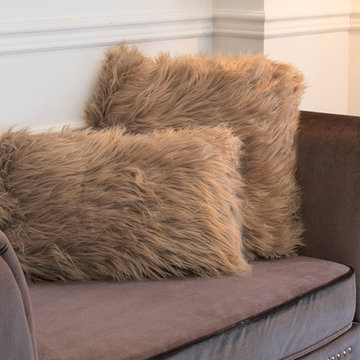 Belton Faux Fur Pillow - Tan 18x18