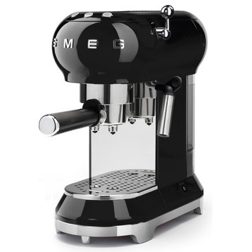 50's Retro Style Aesthetic Espresso Coffee Machine, Black