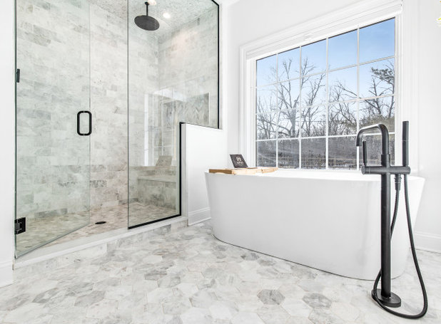 Midcentury Bathroom by Pear Tree Design Group