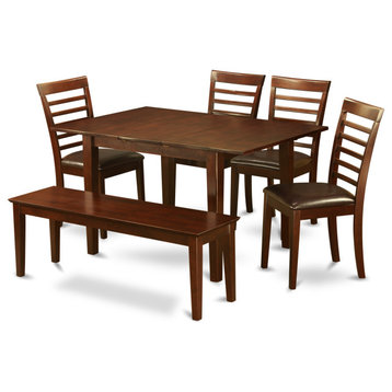 6-Piece Table With Bench, Tables With 4 Chairs and Bench