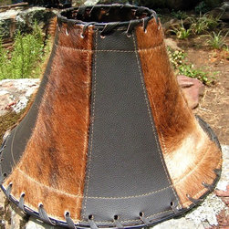 Cowhide & Leather Lamp Shade - Lamp Shades