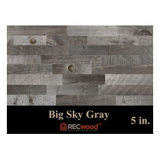 Big Sky Gray 5" Reclaimed Wood Panels, Gray, 10 Sq Ft