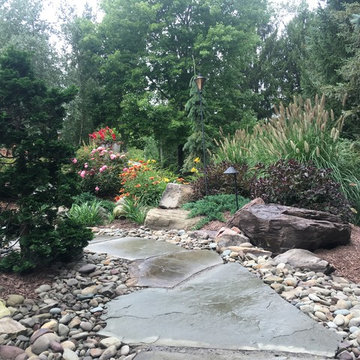 Backyard Landscape Renovation w/ Basalt Column Fountain