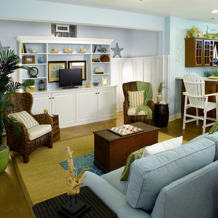 Ejemplo de sótano marinero con suelo verde