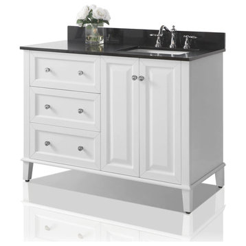 Hannah 48 in. Off Centered Right Bath Vanity Set in White