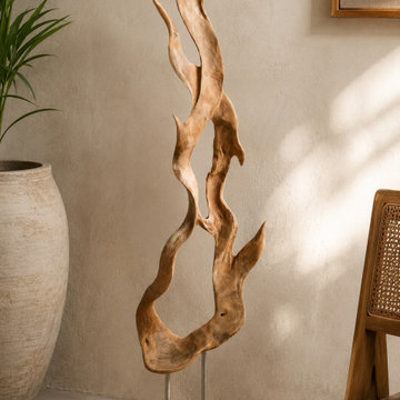 GENI Teak Root Sculpture – Natural Wood Art
