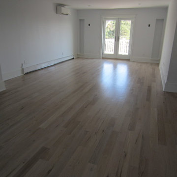 WATER MILL: 4" RED OAK INSTALLED AND PICKLED - 3 COATS BONA TRAFFIC SATIN