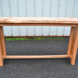 Live Edge Red Oak Bar Table - Buffets And Sideboards