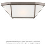 SeaGull Lighting - SeaGull 7579452-965 Two Light Ceiling Flush Mount in Antique Brushed Nickel - Length: 15.5"