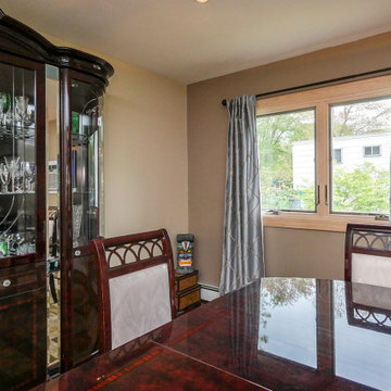 New Double Casement Wood Window in Dining Room