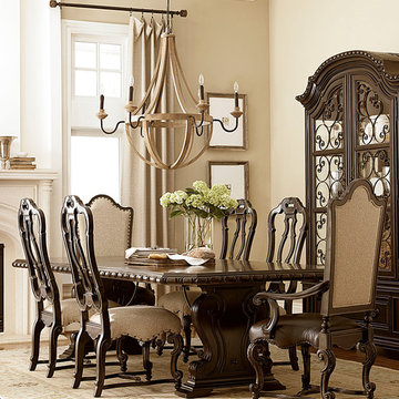 Rustic and Traditional Neutral Dining Room