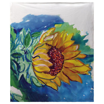 Betsy Drake Windy Sunflower Fleece Blanket