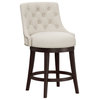 Catania 25 Wood Contemporary Counter Stool in Brown/Cream Finish