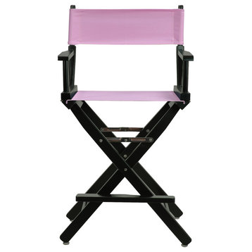 24" Director's Chair Black Frame, Pink Canvas