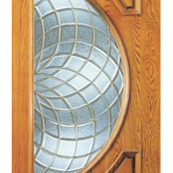 Mahogany Modern Radius Lite Front Single Door, Insulated Glass - Front Doors
