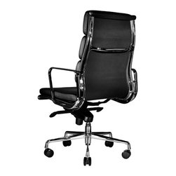 The Clyde High Back In Black Leather - Office Chairs