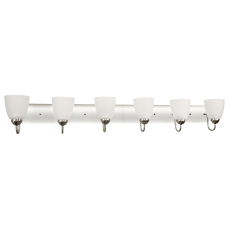 Kira Home Armada 49" Over Mirror / Bathroom Light, Frosted Glass Shades, Curved