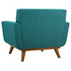 Modern Contemporary Urban Living Armchair Accent Chair, Aqua Blue