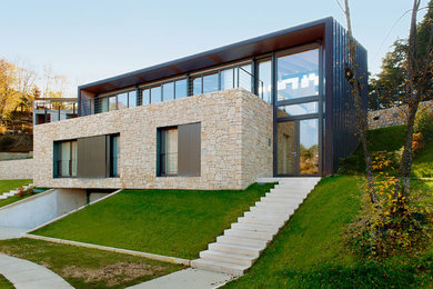 Ispirazione per la facciata di una casa contemporanea
