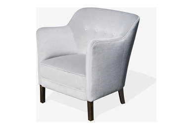 Petite Danish Accent Chair in Mist Mohair