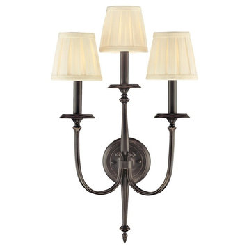 Hudson Valley Jefferson 3-Light Wall Sconce, Polished Nickel