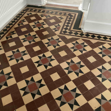 Plaster Stained Victorian Tiled Hallway Renovated in Stonehouse