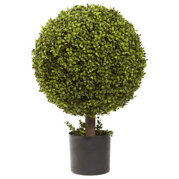 27" Boxwood Ball Topiary, Green