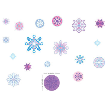 Frozen Inspired Snowflake Fabric Walll Decals, Set of 18 Snowflakes