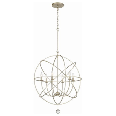 Crystorama 9228-OS 6 Light Chandelier in Olde Silver